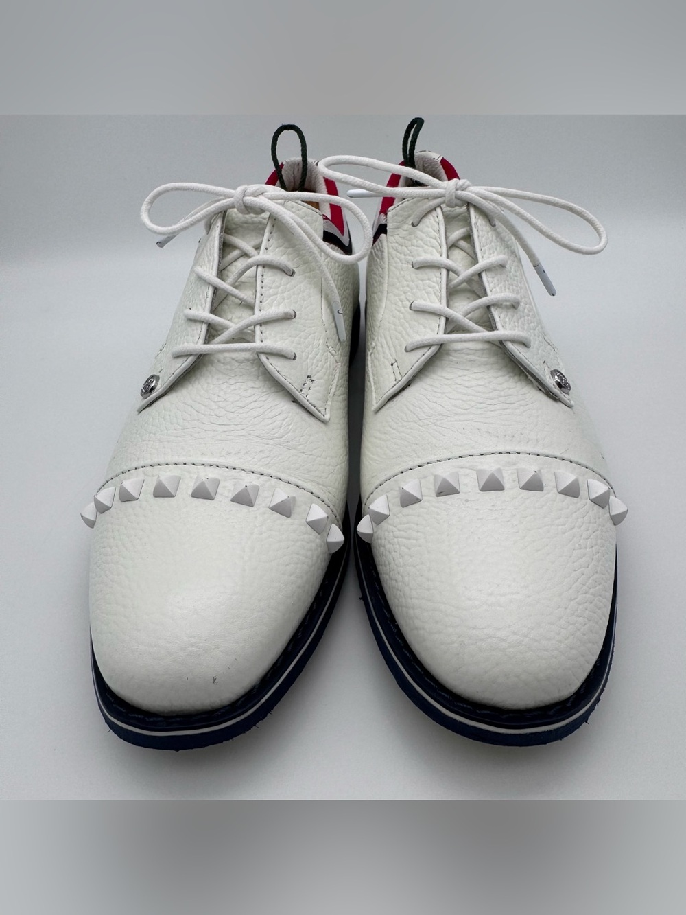 G/Fore Gallivanter White Golf Shoes Grosgrain Stud Cap Toe Women Size 10.5 - Picture 5 of 10